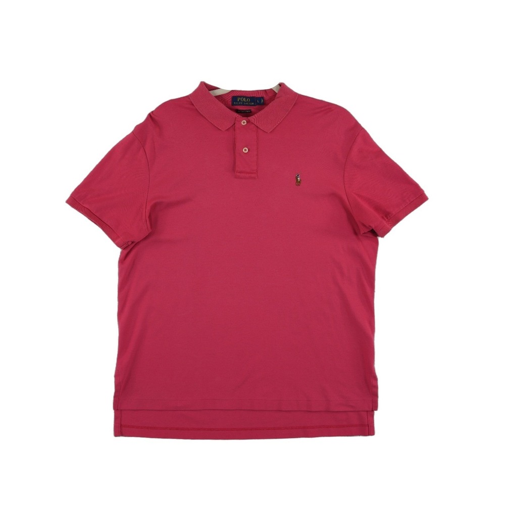 Polo Ralph Lauren Polo Shirt Men's Size Large Pink Pima 100% Cotton Slim Fit